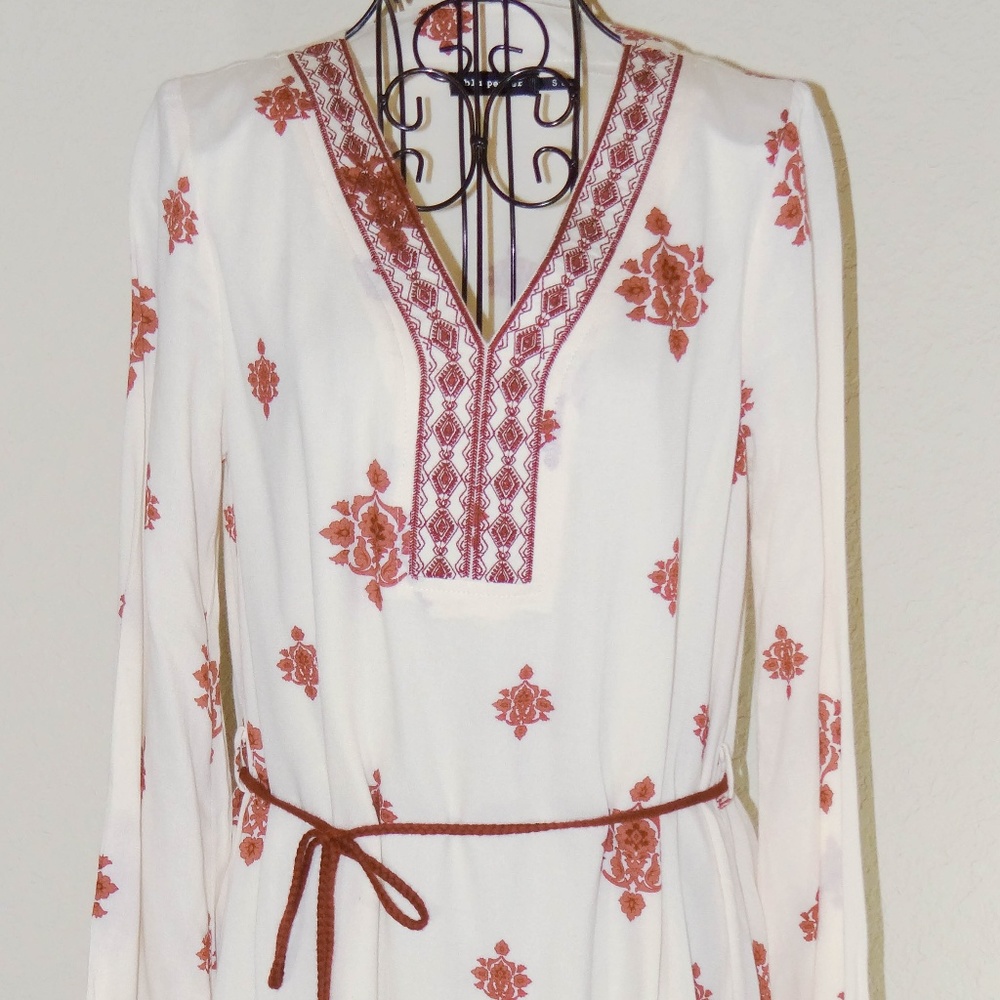 Cream Long Sleeve Dress